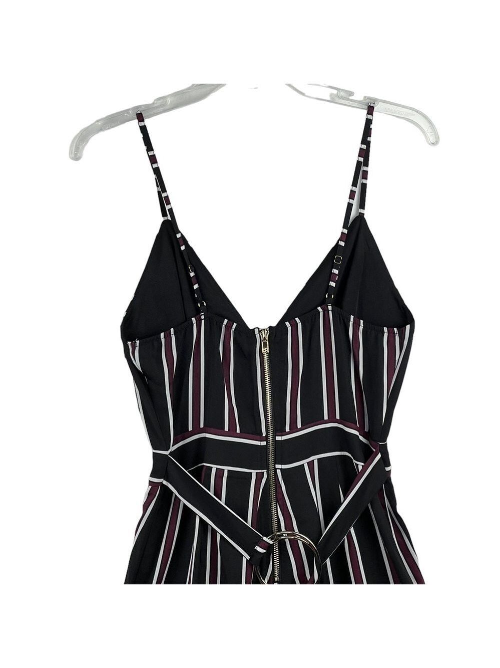 New-shop17 Vertical Striped Tie Back, Wide Leg, Flared, Strappy Jump Suit SM - Picture 4 of 12